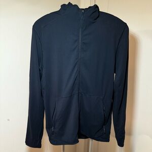 Lululemon Navy Blue Lightweight Men Zip-up Hoodie (size: small)